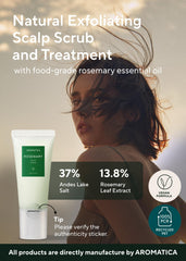 AROMATICA Rosemary Scalp Scrub texture detail shows salt granules for natural exfoliation