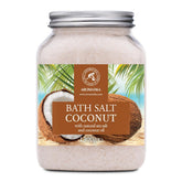 AROMATIKA Bath Sea Salt Coconut bottle pour for a calming soak and aroma