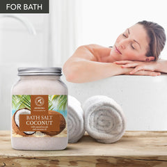 AROMATIKA Coconut bath crystals dissolving in water for hydration