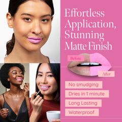 Aromi Baby Pink swatch showing the matte lip look.