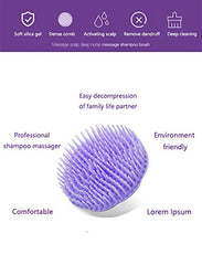 Aroveea hair scalp brush massager in violet for gentle dandruff cleansing.