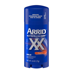 Arrid XX Extra Extra Dry label closeup highlights Ultra Fresh formula for reliable odor control