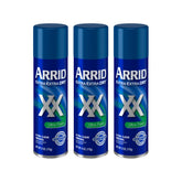 Arrid XX Ultra Clear spray bottle showing long-lasting protection and quick-dry feel
