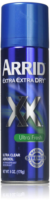 Arrid XX Ultra Clear spray bottle for all-day freshness with a clean, residue-free finish.