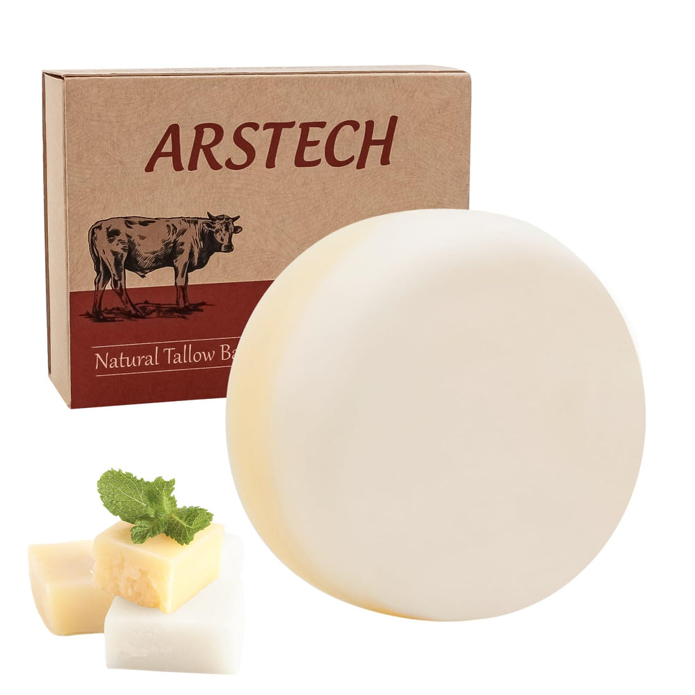 arstech beef tallow soap bar 4oz – gentle daily cleansing for face and body