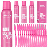 Arstech hair identifier spray bottle highlights subtle facial hairs for precise shaving.