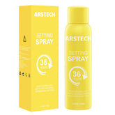 Arstech setting spray bottle-pump delivers all-day makeup hold with a refreshing lime scent.