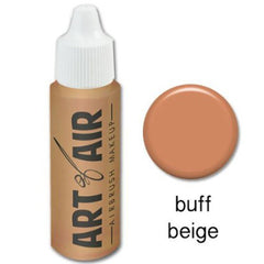 Art of Air Buff Beige foundation bottle side view highlights portable packaging.