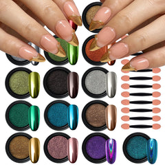 Artdone chrome powder jar closeup showing fine pigment for precise nail art