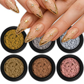 Artdone chrome nail powder gold on gel nails for a reflective mirror finish