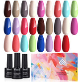 Artdone gel nail polish set display with 16 bottles for versatile looks