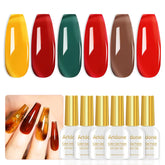 Artdone sheer gel nail polish set with six colors for versatile looks