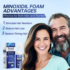 Artimore Minoxidil Foam application on scalp using fingers for targeted treatment.