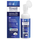 Artimore 5% Minoxidil Foam application on scalp for thinning hair support.