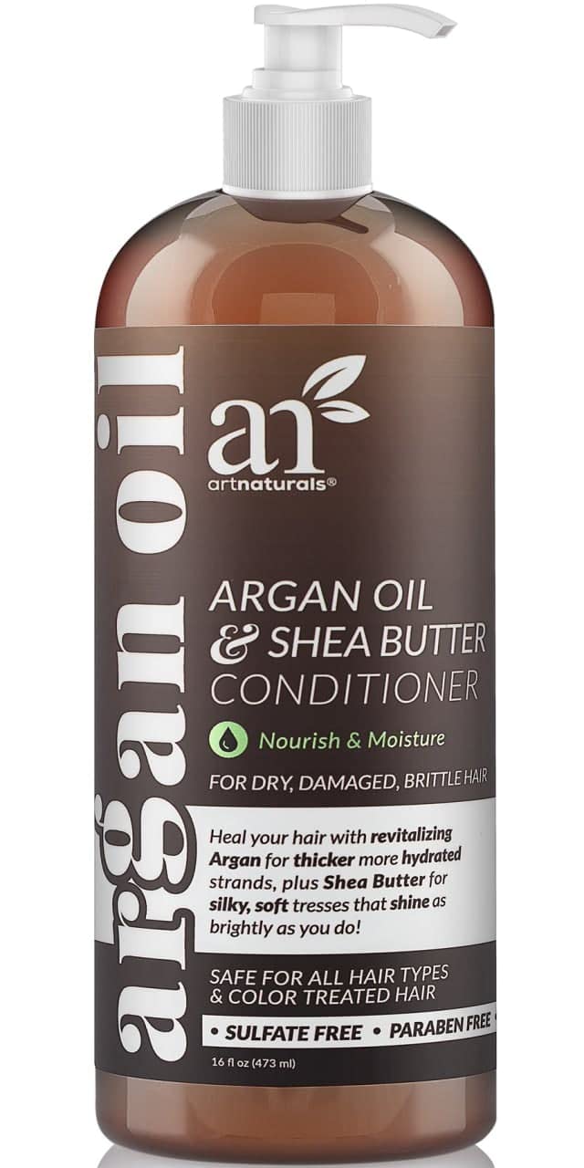 Artnaturals Argan Oil Hair Conditioner bottle showing sulfate-free formula for all hair types