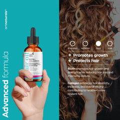 Artnaturals Biotin Collagen Hair Oil volume: thicker appearance and frizz reduction.