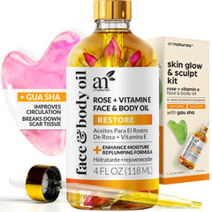ArtNaturals Face & Body Bio Oil bottle for hydration and smoother skin.