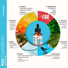 ArtNaturals Hyaluronic Acid Serum bottle reflecting light conveys intense moisturization.