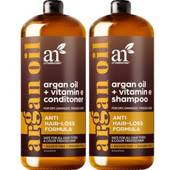 ArtNaturals Moroccan Argan Oil Shampoo bottle highlighting a nourishing scalp-friendly formula.