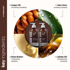 Artnaturals Moroccan oil blend close-up signaling deep moisture.