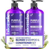 Artnaturals Purple Shampoo bottle front view boosts color longevity for bleached hair.
