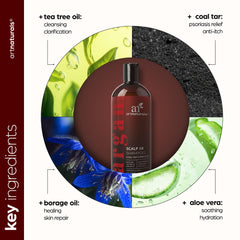 ArtNaturals scalp care application shows gentle massage on the scalp
