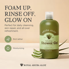 Aruba Aloe Refreshing Shower Gel creamy texture shown for sensitive skin