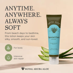 Aruba Aloe Special Care Lotion protects dry skin with gentle daily care.