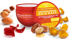 Arvazallia Fortifying Protein Hair Mask ingredient blend nourishes with argan and macadamia oil.