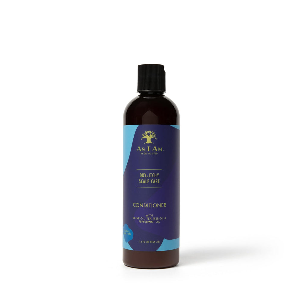 As I Am Dry & Itchy Scalp Care Conditioner bottle delivers scalp hydration.