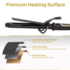 Asani curling wand ceramic-coated barrel for effortless glide