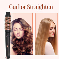 Asani tourmaline ceramic barrel provides even heat for smooth styling.