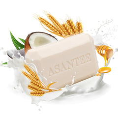 Creamy lather from Asantee luxury soap envelops skin in hydration.