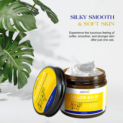 ASDToTio tallow balm on dry skin test shows smoother, softer texture.