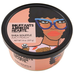 Ashanti Naturals Juicy Peach Souffle whipped shea butter jar for soft, hydrated skin.