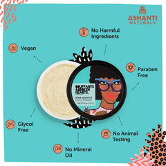 Ashanti Naturals shea butter texture close-up shows creamy richness.