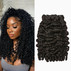ASHINE Burmese curly bundles 18-inch closeup curls highlight defined texture and quality.