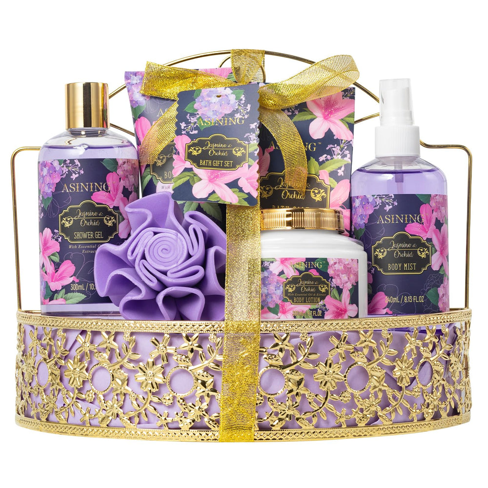ASINING Beauty Kits gift basket featuring orchid and jasmine notes for at-home spa
