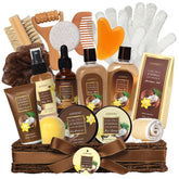 ASINING spa basket with coconut vanilla set for at-home pampering and moisturized skin.