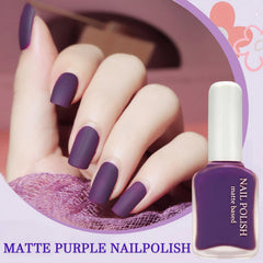 ASMAYSA Dark Purple Matte Polish brush stroke demonstrates smooth, even application.