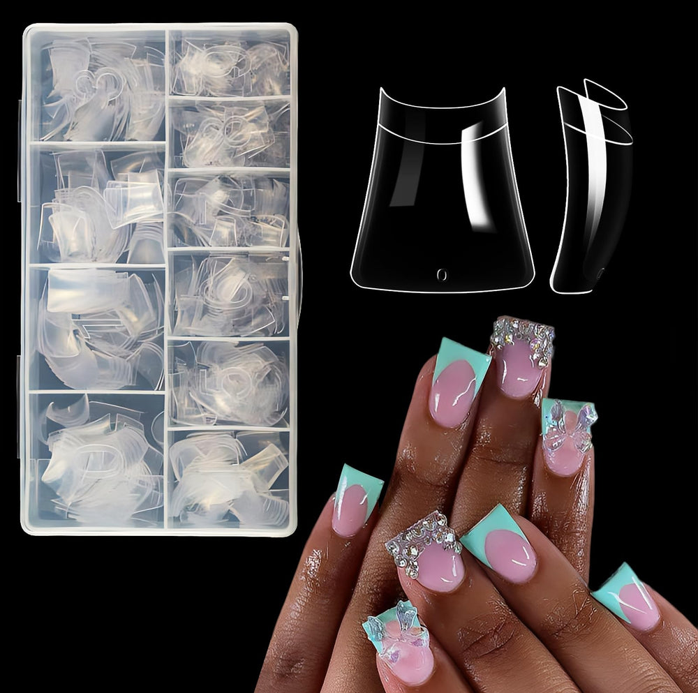 ASONRL clear duck nail tips packaging box supports easy DIY manicure