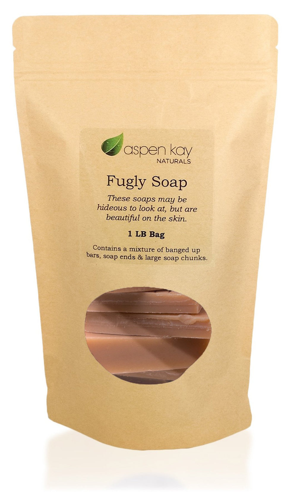 Aspen Kay Naturals Fugly Soap Turmeric bars exterior provides gentle cleansing for all skin types.