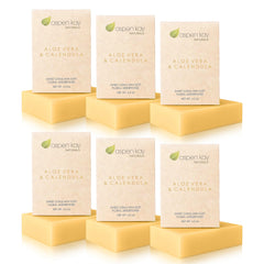 Aspen Kay Naturals aloe-calendula soap bar close-up for gentle cleansing and nourishing skin