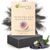 Aspen Kay Naturals Dead Sea Mud Soap bar delivers deep cleansing for all skin types.