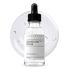 Asterwood Argireline Serum bottle on a clean surface for fragrance-free hydration.