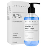 Asterwood Copper Peptides Serum bottle pour enables precise application and hydration.
