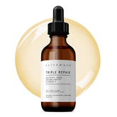 Asterwood Triple Repair Serum bottle close-up with fragrance-free packaging for sensitive skin.
