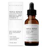 Asterwood Triple Repair Serum bottle demonstrating firming and hydrating action.