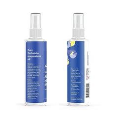 Applying ASUTRA magnesium spray to calf after workout