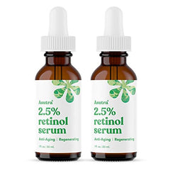 ASUTRA retinol serum bottle with dropper for daily hydration and glow.